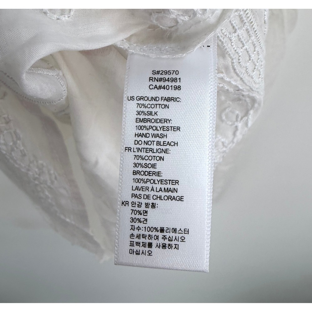 Y2K Forever 21 Babydoll Top White Embroidered Floral Camisole Romantic Large - Picture 12 of 12